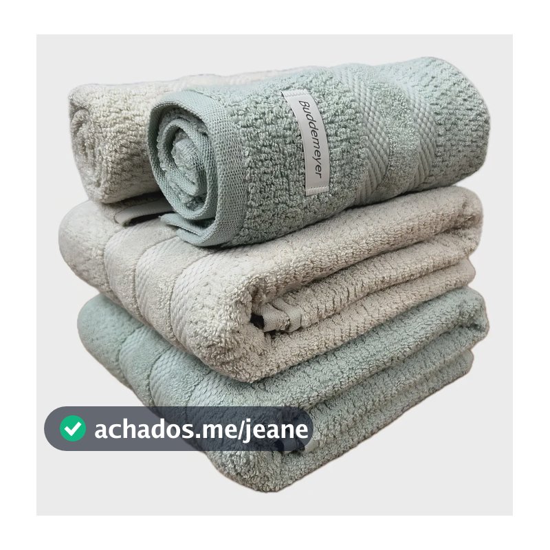 Jogo Toalha Banhão Buddemeyer Vanilla Extra Soft Algodão 4pç Cor Bege e Verde