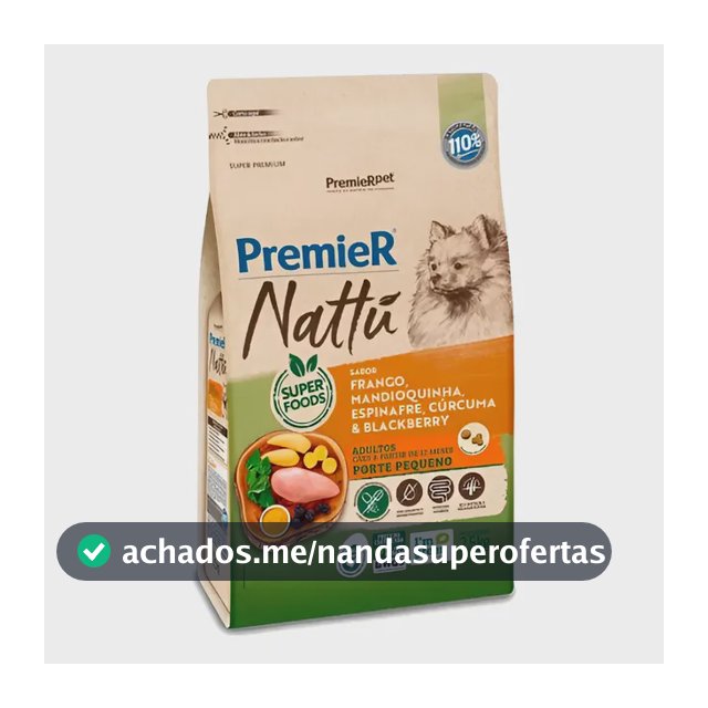 Nattu Mandioquinha - Racao Caes Porte Pequeno Adultos 2,5 Kg