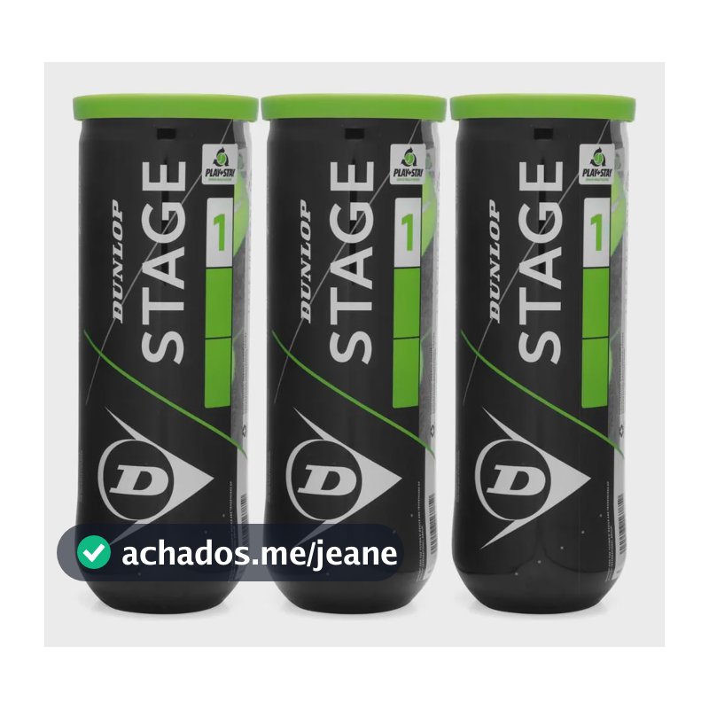 Bola De Tênis Dunlop Stage 1 Verde Pack Com 03 Tubos Verde