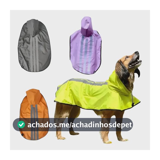Capa De Chuva Pet Cao Emborrachada Golden Porte Grande X X G