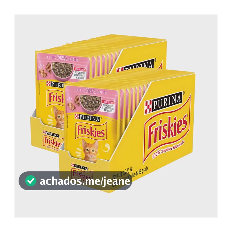 Friskies Ração Úmida Gatos Filhotes Carne ao Molho 2.55kg Kit 30x85g