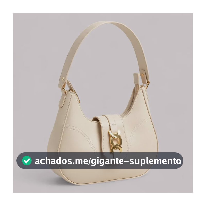 Bolsa Feminina Baguete Média De Ombro Estilosa Exclusividade Cor Creme