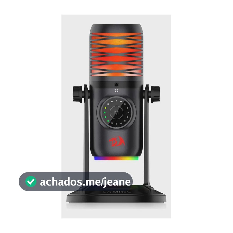 Microfone Gamer Redragon Stellaris RGB Preto Condensador