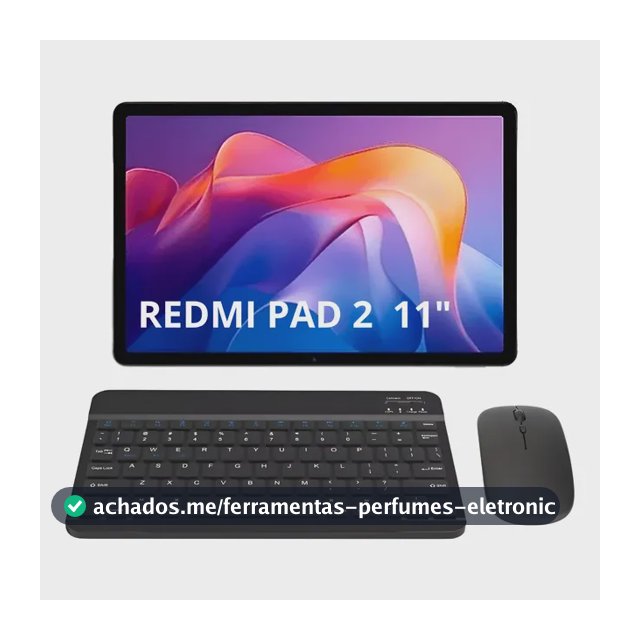 Kit Mouse Teclado Bluetooth Para Tablet Redmi Pad 2 Preto