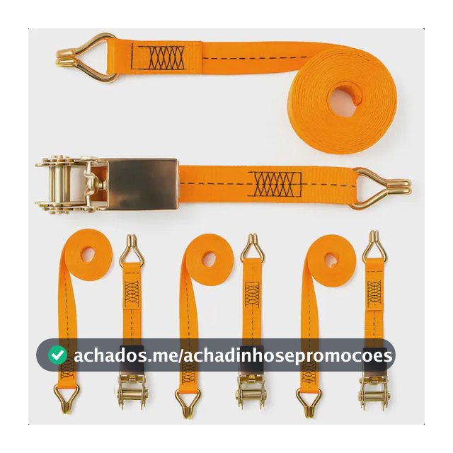 4 Conjunto Catraca Amarração Cinta Preta 4,6 Metros 800kg