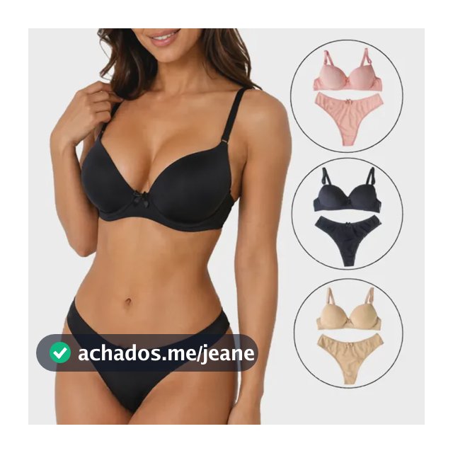 Kit 3 Conjuntos Sutiã Bojo Fio Duplo Confortavel Basico