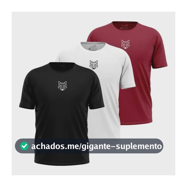 Kit 3 Camisetas Masculina Dry Alpha Lobo Geométrico