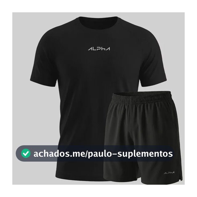 Kit Bermuda+camiseta New Fluid Dry Fitness Academia Alpha