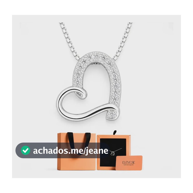 Colar Coração Prata 925 Feminino Delicado Presente Namorada Prateado