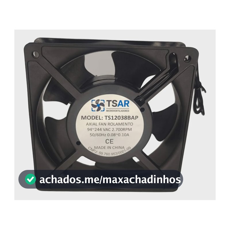 Micro Ventilador Cooler Ventoinha 120x120x38 110/220v Bivolt Preto