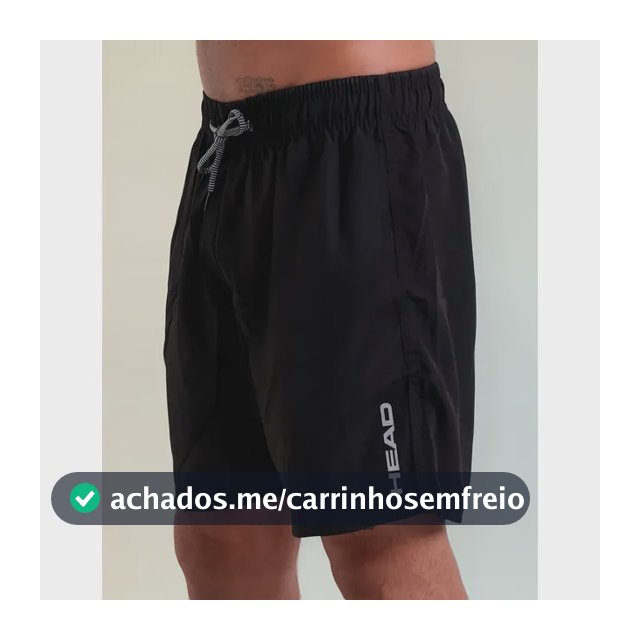Short Bermuda Head Masculino Tactel  Preto Para Jogar Tennis