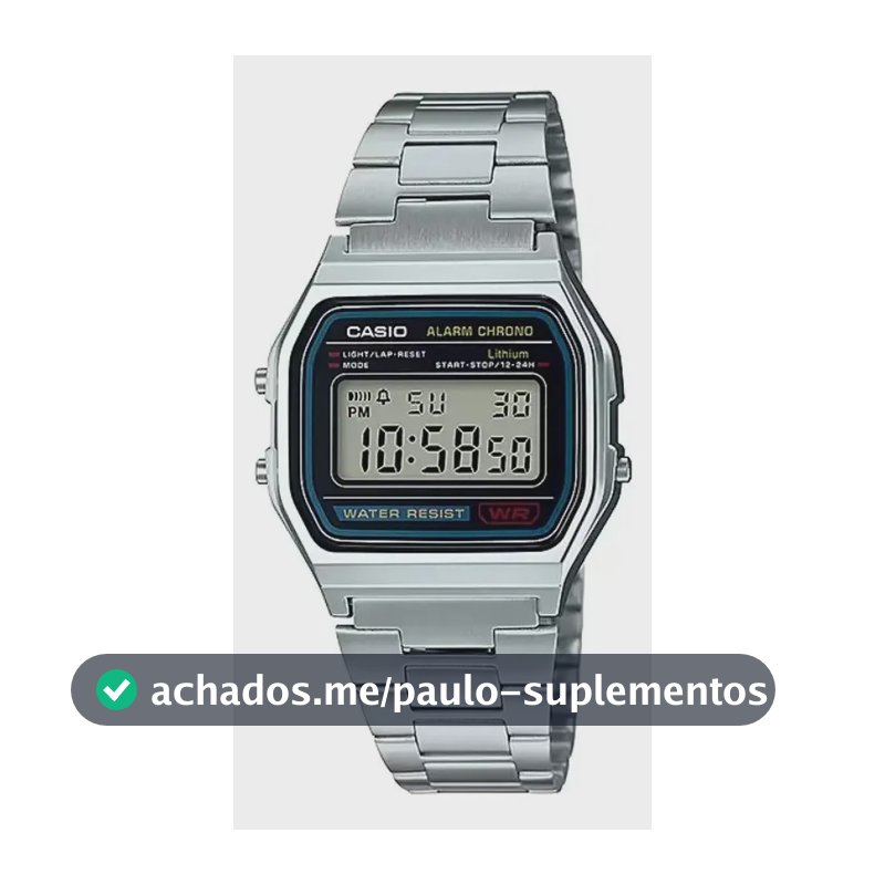 Relógio Casio Digital A158wa Vintage Masculino Unissex 30m Prata
