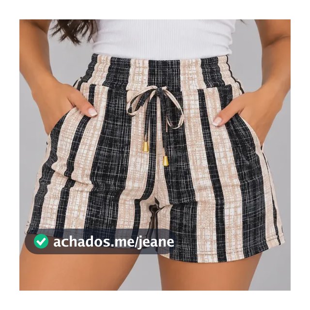 Short Crepe Feminino Bermuda Leve Com Bolso Cintura Alta