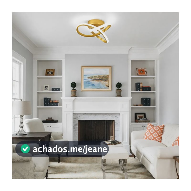 Lustre Pendente Led Modern, Luminaria De Teto Dourado 3 Em 1 127/220v Dourado