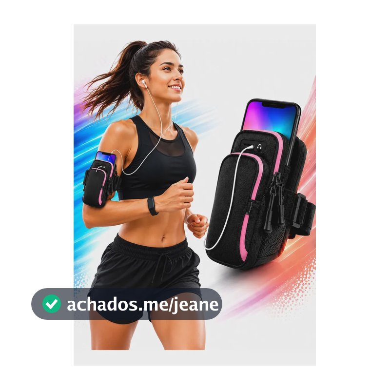 Braçadeira Esportiva Porta Celular Corrida Academia Caminhar Rosa
