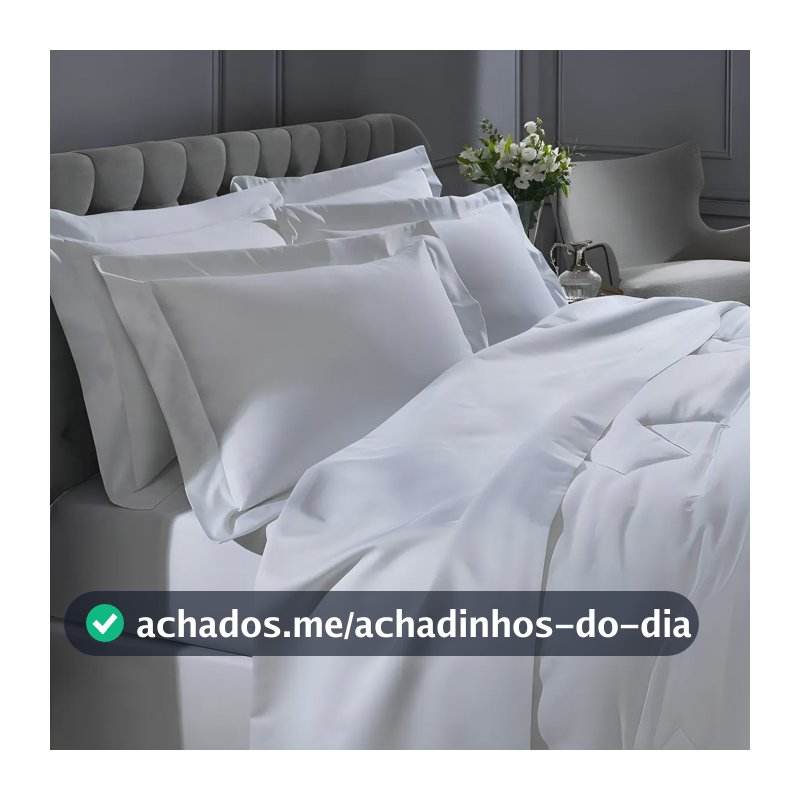 Lençol Percal 1000 Fios 100% Algodão Egípcio Acetinado Casal