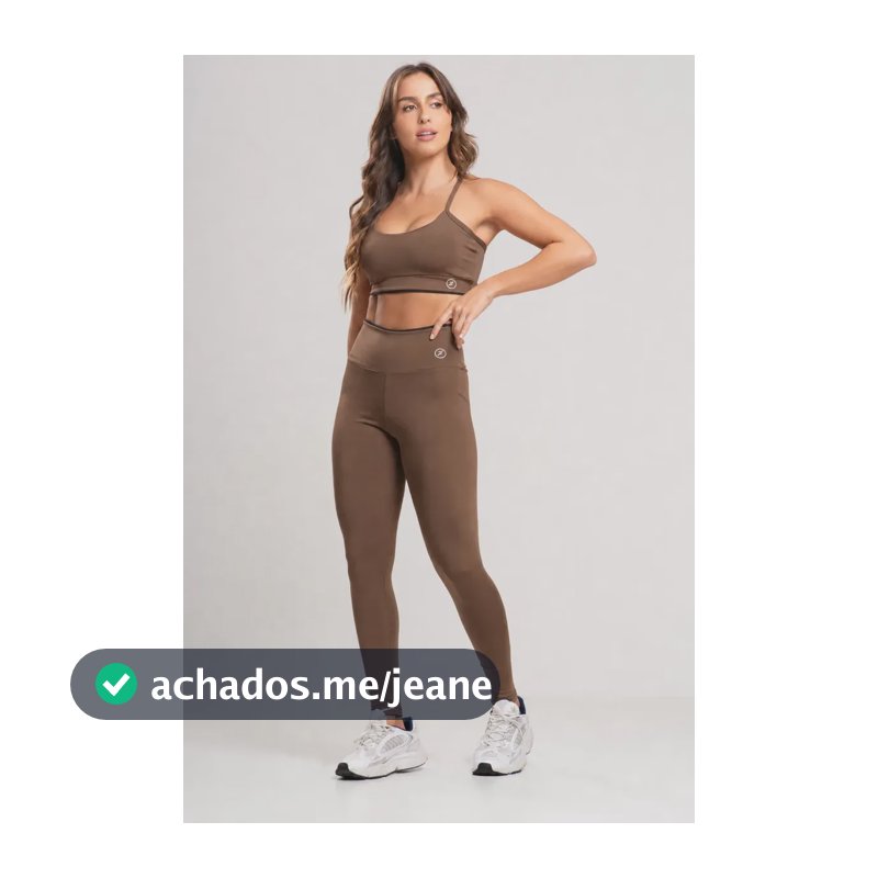 Conjunto Fitness Calça Legging E Top Element Suplex Academia Marrom G