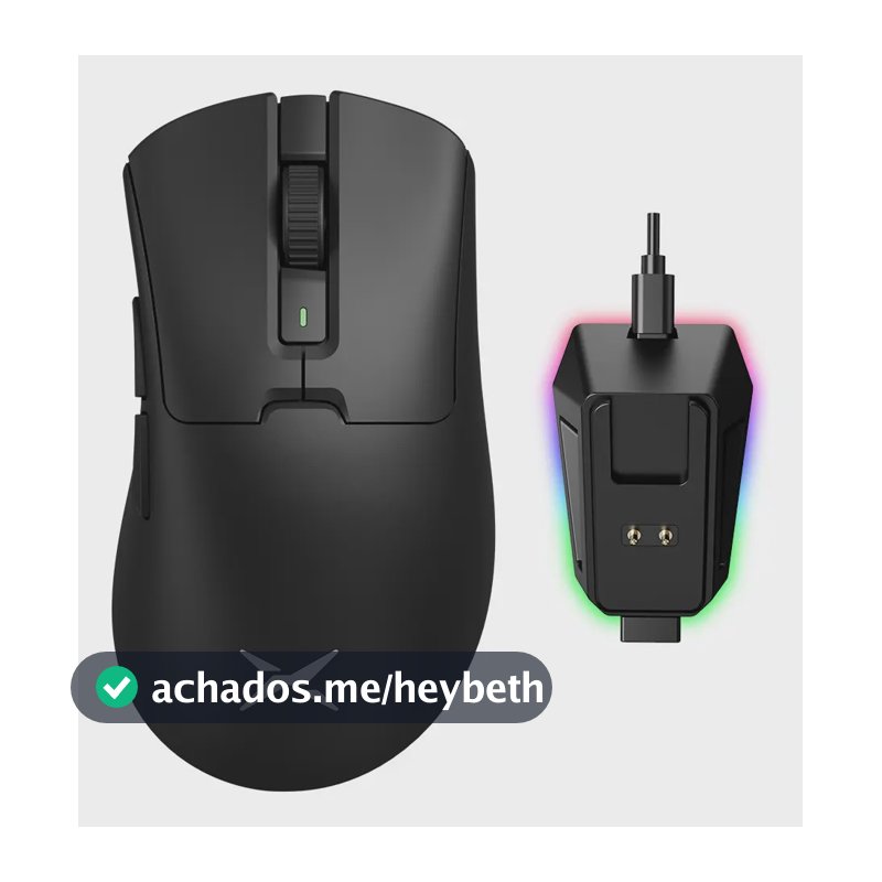 Delux M900pro Mouse Gamer Sem Fio 8000hz Paw3395 Com Dock Preto