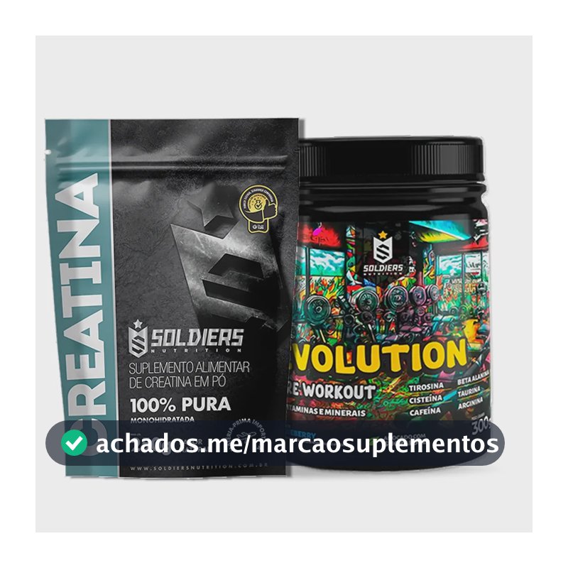 Creatina 250g + Pré-treino Blueberry Evolution 300g - Soldiers Nutrition