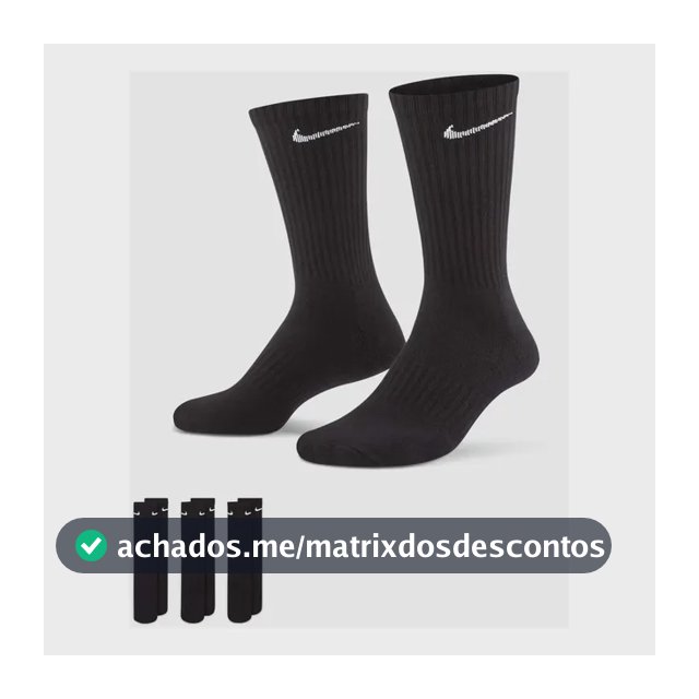 Meia Nike Everyday Cushion Crew (3 Pares)