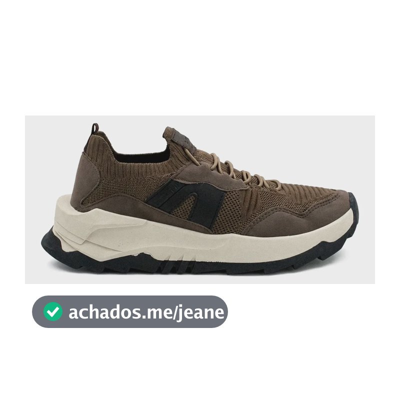 Tênis Sandrini Flow Max Masculino Calce Fácil Confortável Noz/marrom/preto Liso 42 Br