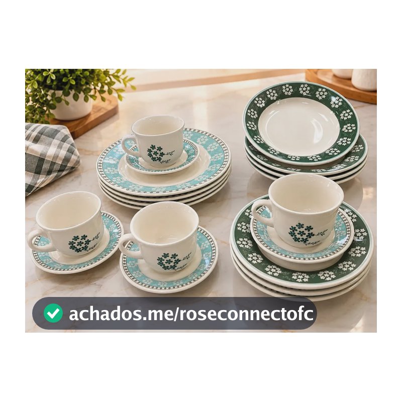 Aparelho De Jantar E Chá 20 Peças Donna Bosque Biona Oxford