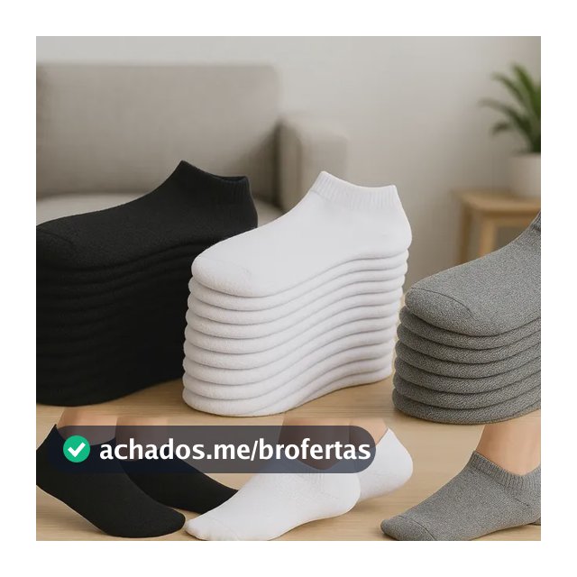 Kit 24 Pares Meia Soquete Cano Curto Unissex Atacado Cores