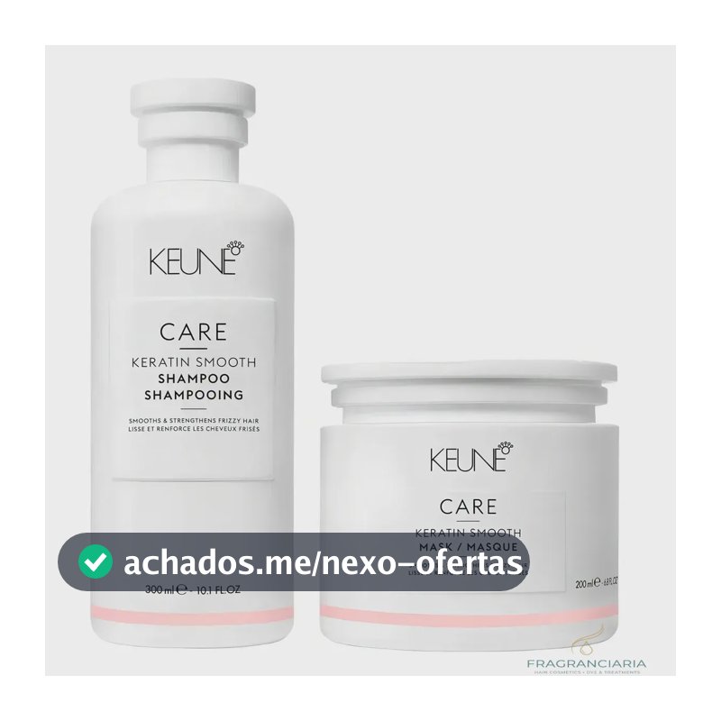 Kit Capilar Keune Keratin Smooth - Shampoo 300ml + Máscara Capilar 200ml - Alinhamento Força