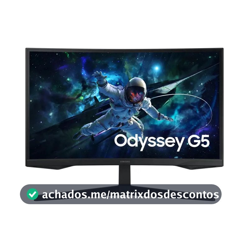Monitor Gamer Samsung Odyssey G5, 27 , Qhd, 165hz Cor Preto