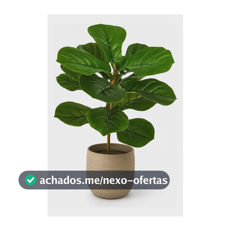 Fícus Lyrata 15 Folhas Folhagem Planta Artificial Com 50cm Ficus 50cm