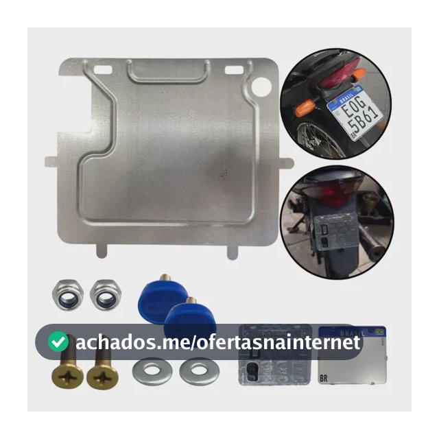 Suporte Reforço De Aço Placa Mercosul Moto + Lacre Antifurto