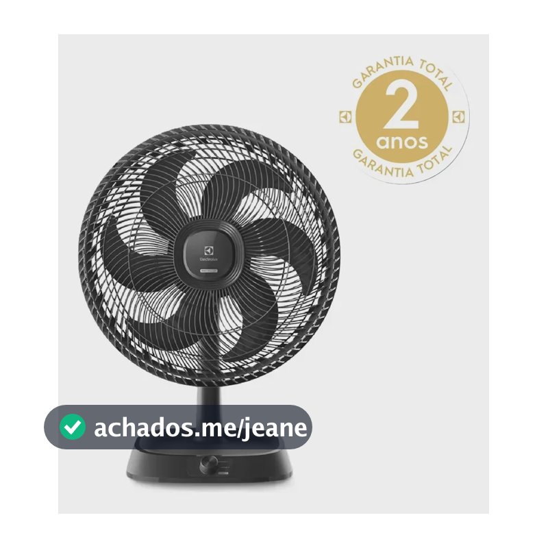 Ventilador de Mesa 40cm 6 Pás 3 Velocidades Electrolux Com Inclinação Silencioso Duoforce Air+ EFD40 Cinza