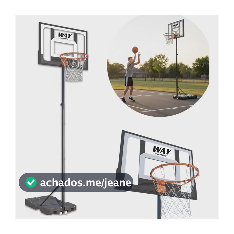 Cesta De Basquete Regulável Até 2,10 M Aro 38 Resistente