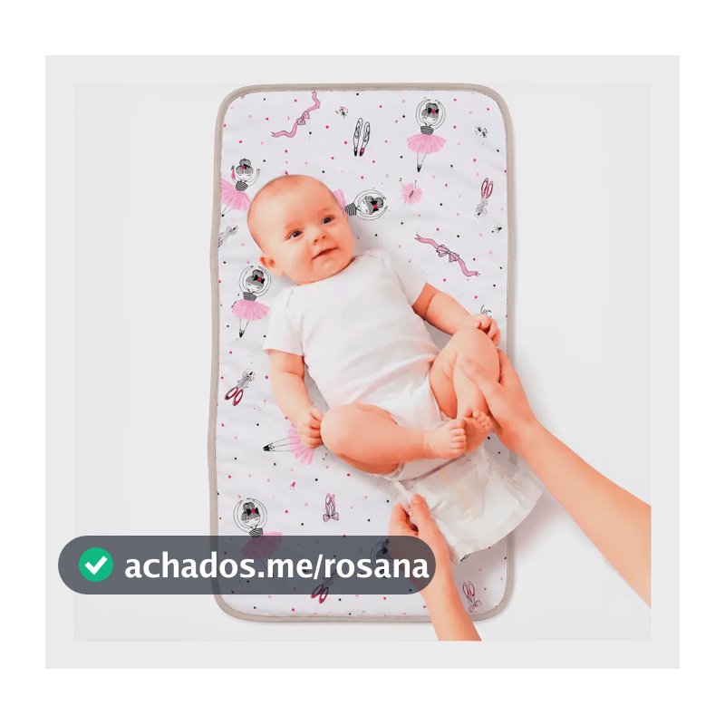 Trocador De Fraldas Bebe Dobrável Almofadado Impermeável Bailarina