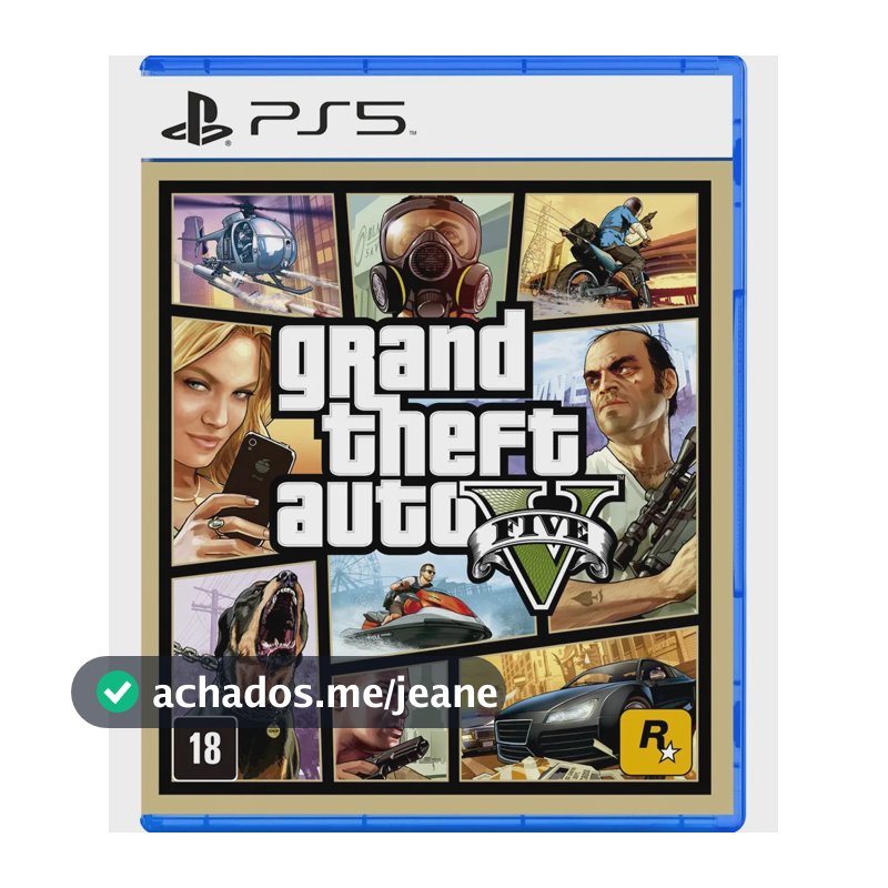 Jogo Gta 5 Ps5 - Grand Theft Auto V Ps5 Mídia Física