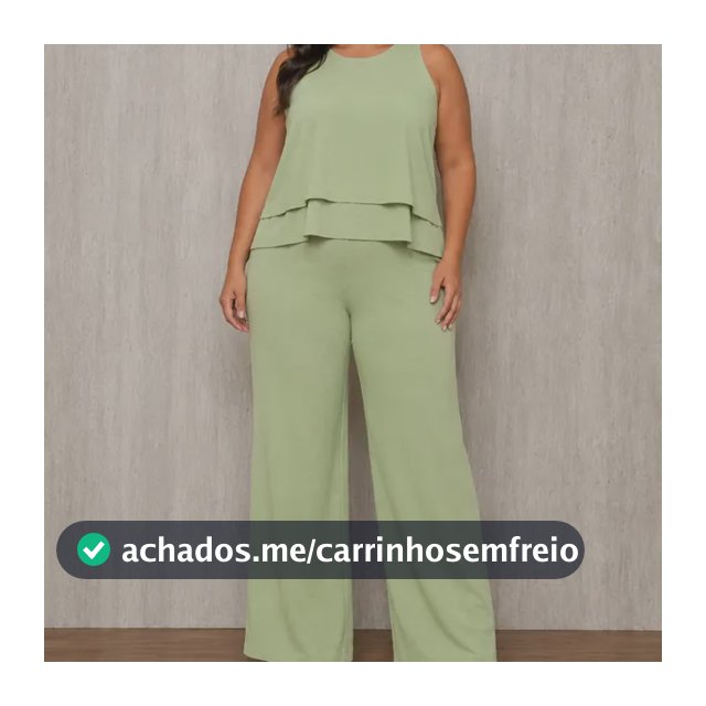 Conjunto Plus Size Calça E Blusa Feminino Alfaiataria Duna