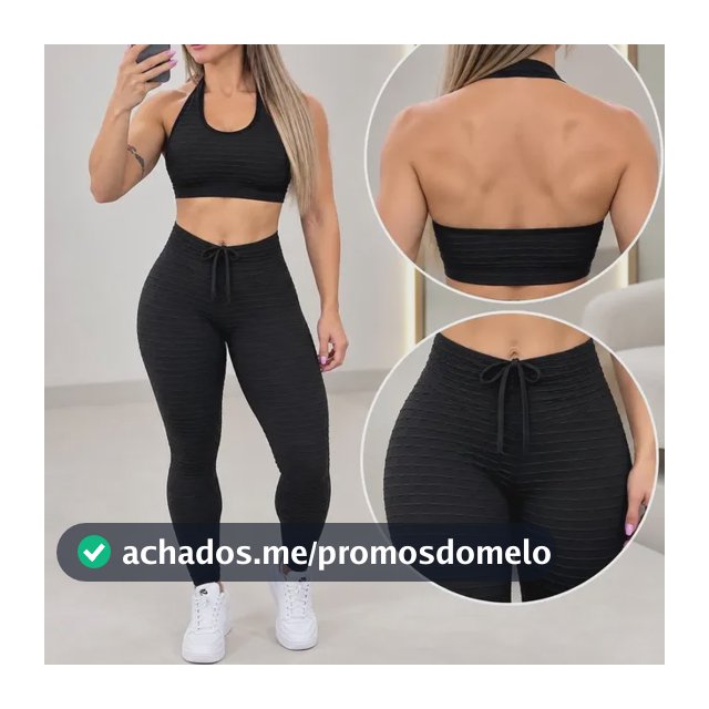 Conjunto Legging Top Fitness Feminino Zero Transparência