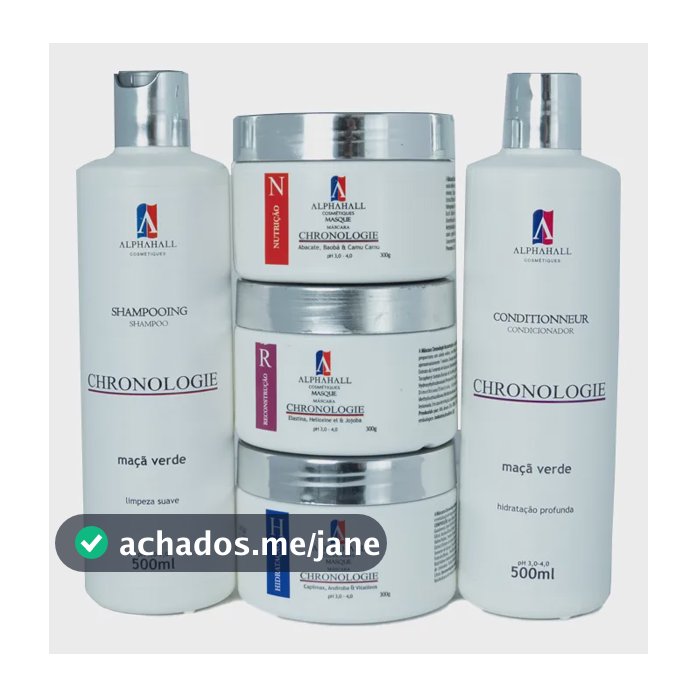 Kit 5 Cronograma Capilar Manutenção Completa Alphahall Kit 5 Cronograma Capilar