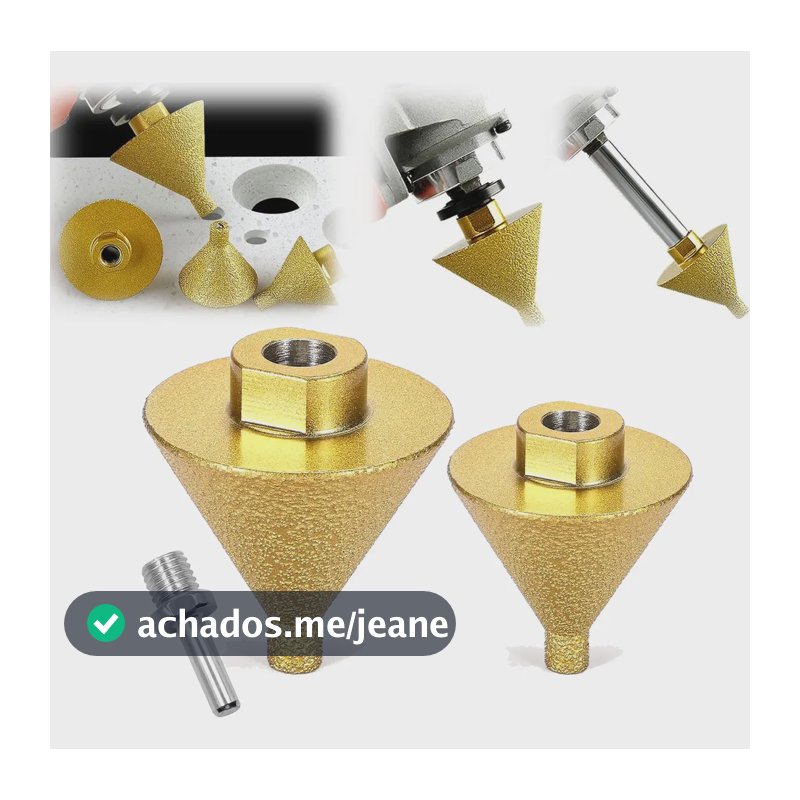 Broca Cônica Diamantada M14 38/50 Mm Para Porcelanato Rebolo