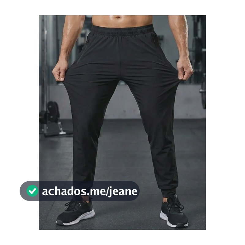 Calça Masculina Tactel Jogger Esportiva Academia Slim Treino Preto G