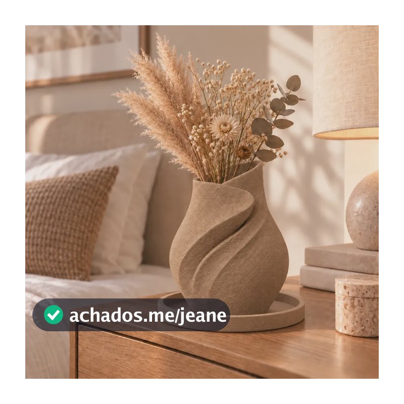 Vaso Decorativo Infinity Wave Cappuccino Com Bandeja