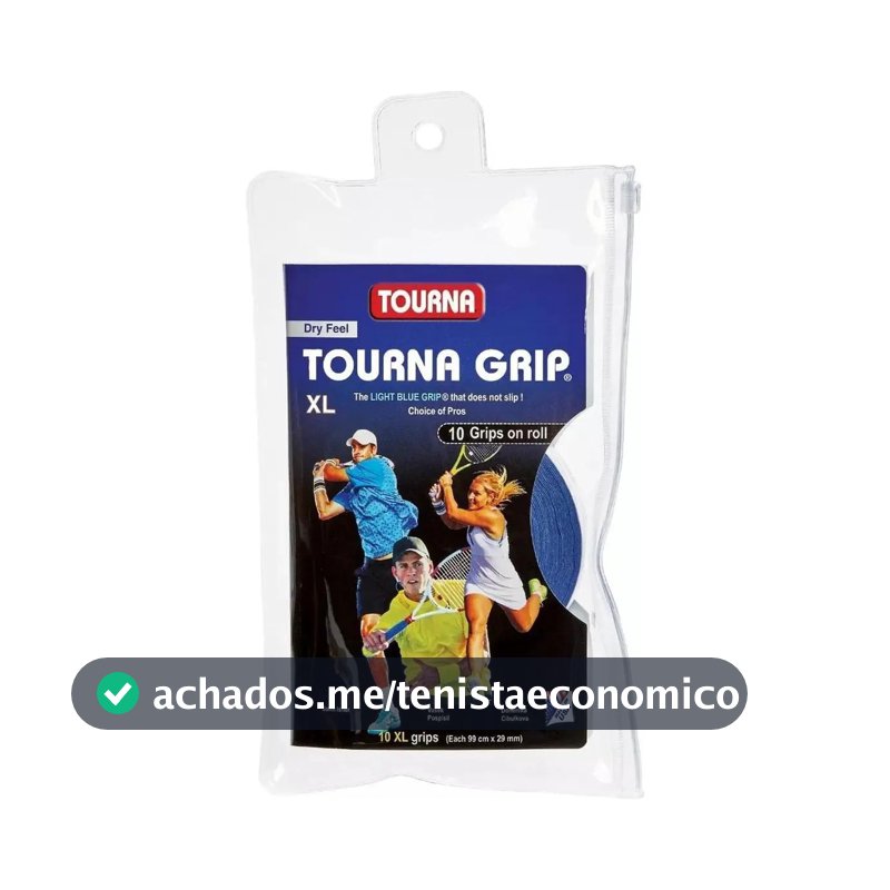 Overgrip Tourna Grip Antiderrapante Tênis e Padel Azul 10 Unidades