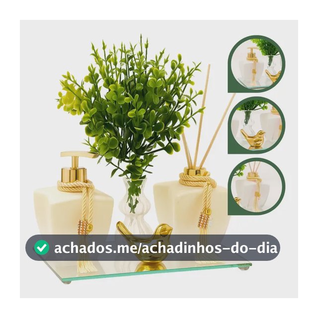 Kit Banheiro Degrade Branco Porta Sabonete Difusor C/bandeja