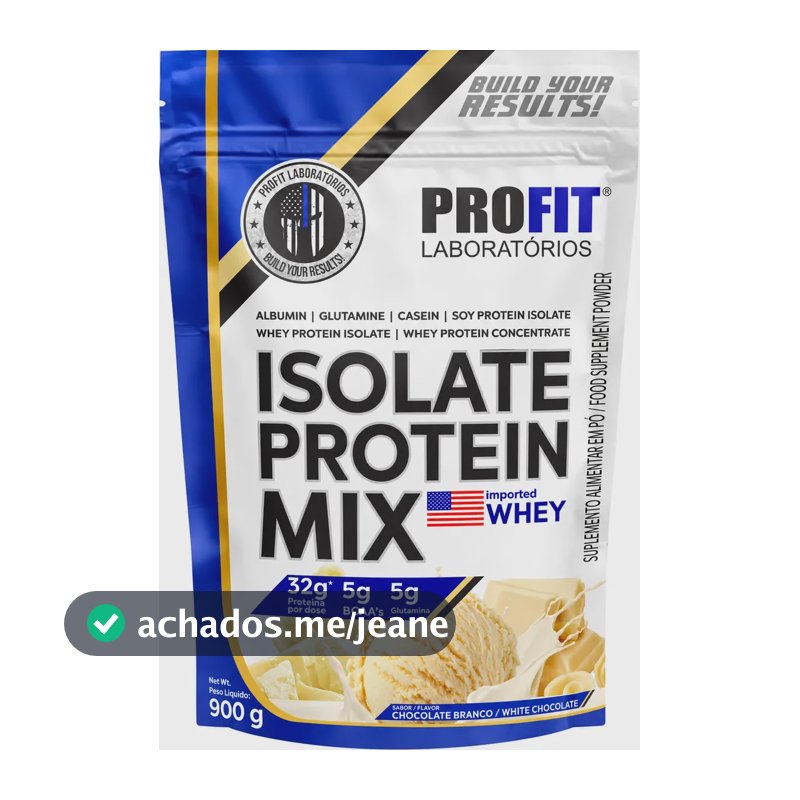 Whey Protein Isolate Protein Mix 900g Chocolate Branco - Profit Laboratórios