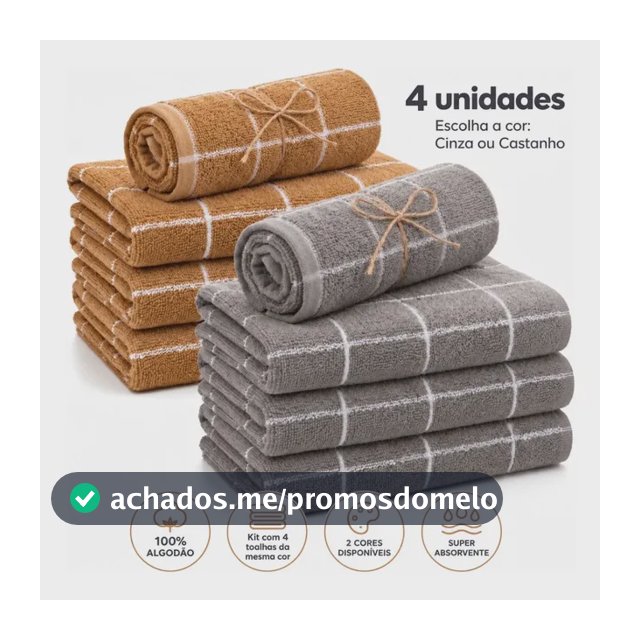 Kit 4 Panos De Prato Atoalhado Felpudo 100% Algodão Copa