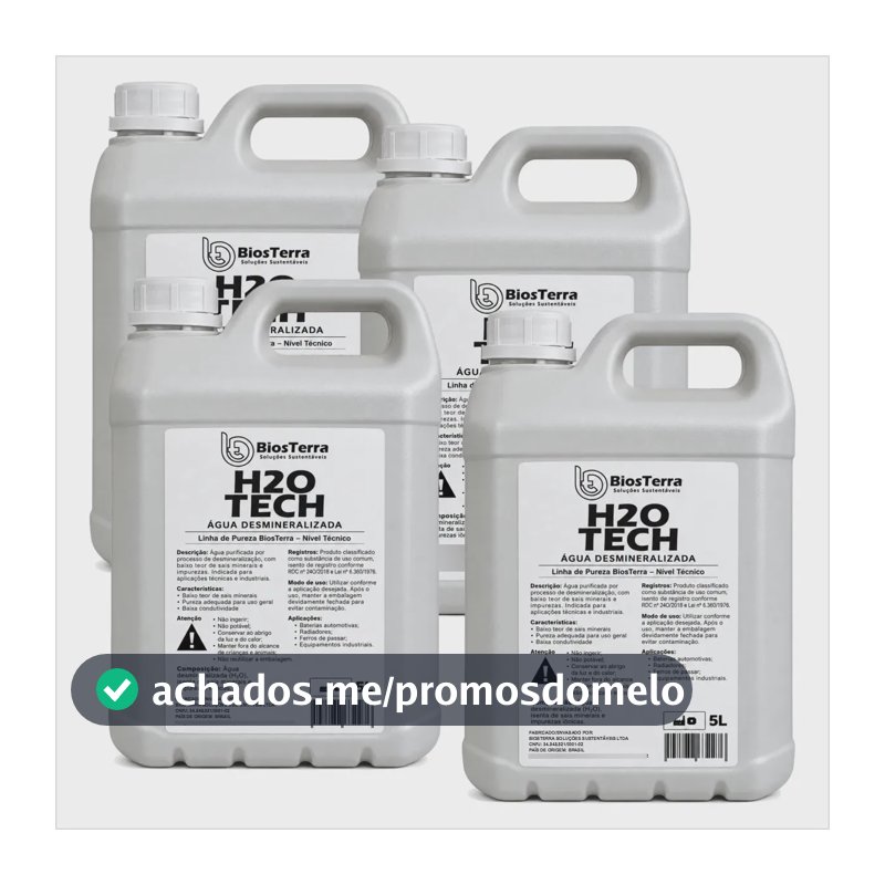 Água Desmineralizada/deionizada Para Arrefecimento 20l Incolor