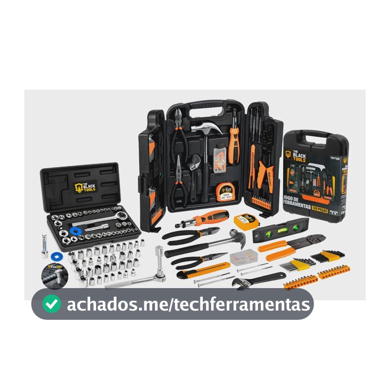 Kit De Ferramentas Combinadas The Black Tools 169 Peças Preto