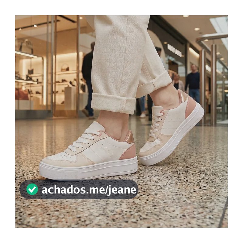 Tênis Branco Rosé Feminino Moda Casual Confortável Leve Branco / Rosé Lisa 36,0 Br