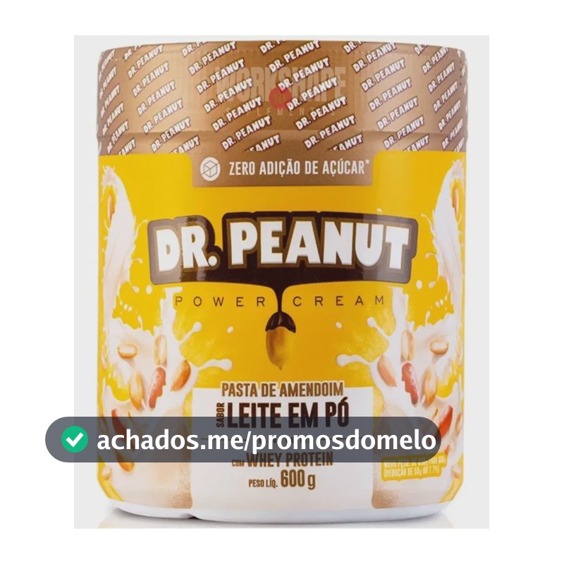 Dr. Peanut Pasta De Amendoim Do C Whey Isolado 600g Sabor Leite Em Pó