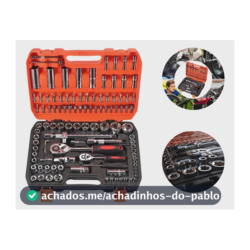 Kit 108 Peças Soquete 1/2aço Crv Profissional Pronta Entrega Laranja